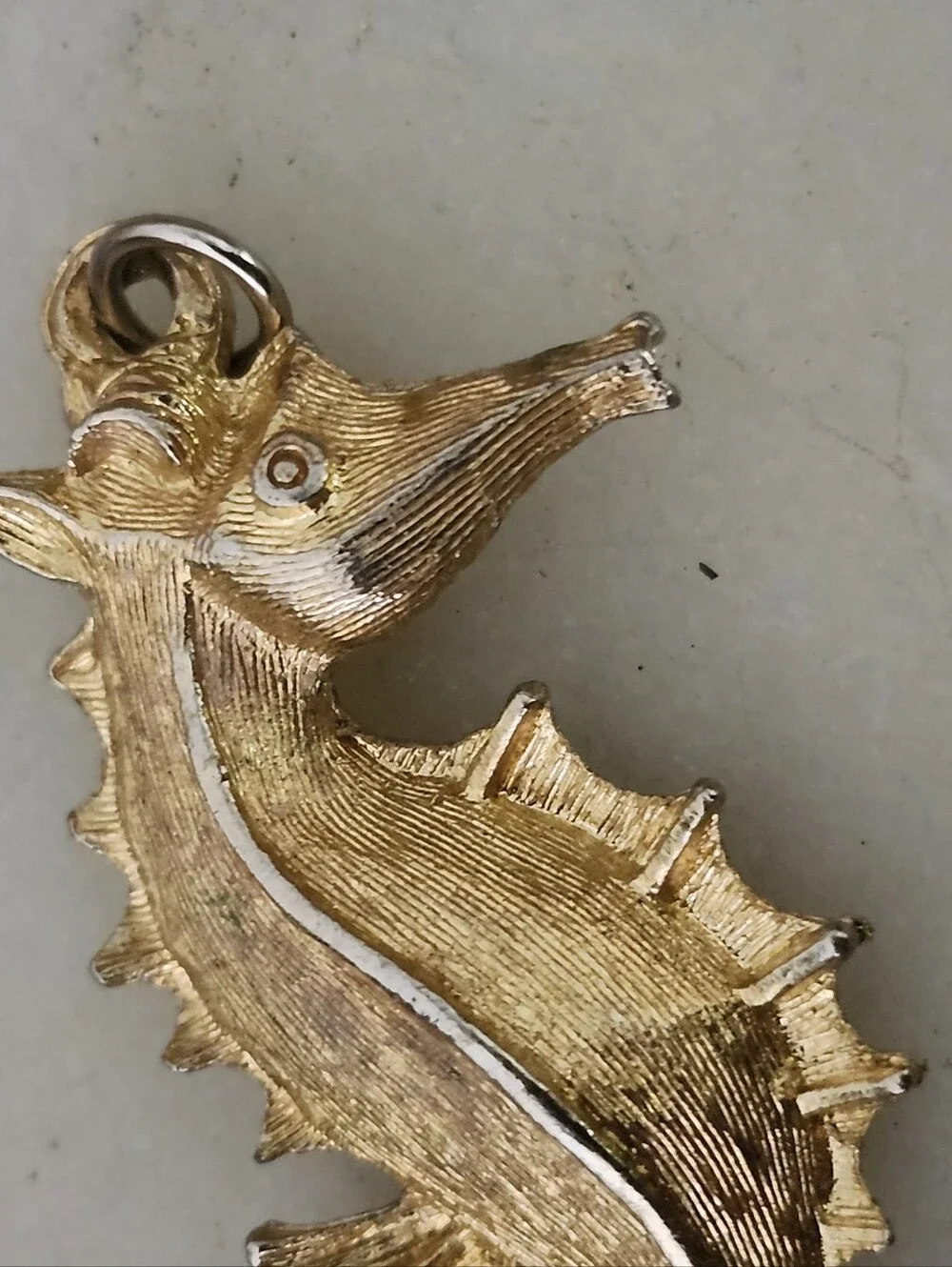 Gold Tone Seahorse Pendant